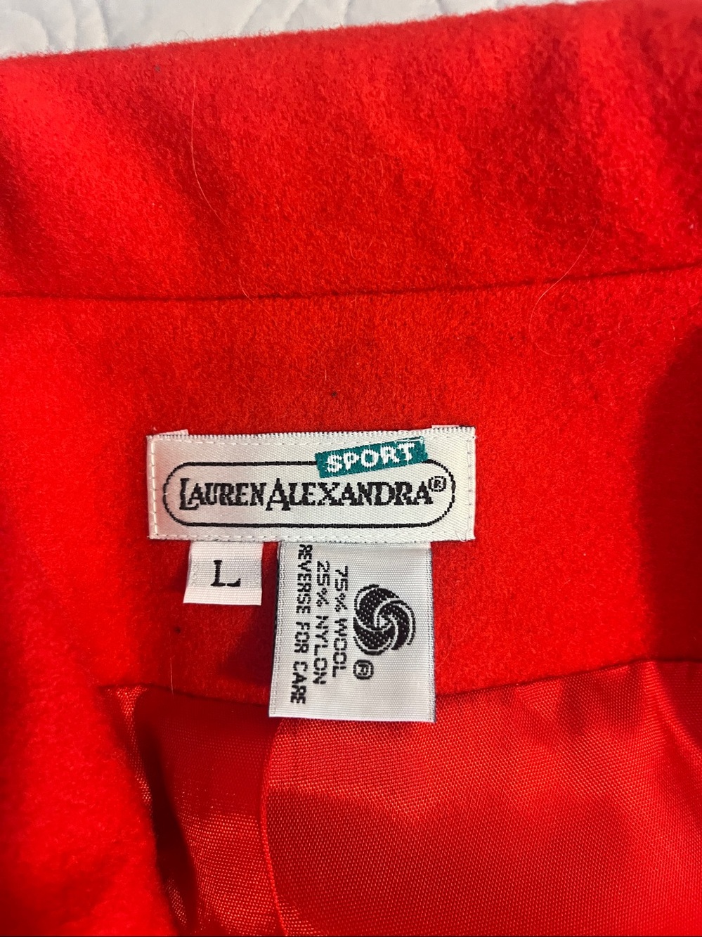 Women's Red Single-Button Blazer with Decorative Gold Button - Picture 5 of 6